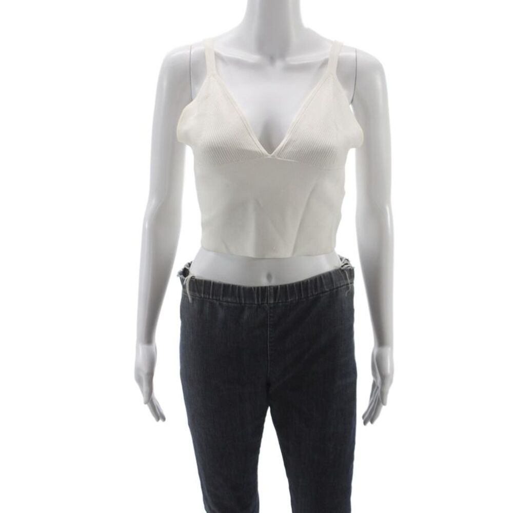 Dion Lee Womens White Rayon V-Neck Camisole Sleeveless Size M